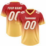 Custom Red Khaki Gradient Fashion Outdoor Authentic Football Jersey