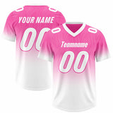 Custom Pink White Gradient Fashion Outdoor Authentic Football Jersey