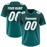 Custom Midnight Green Aqua Gradient Fashion Outdoor Authentic Football Jersey
