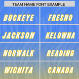 Custom Powder Blue Gold Gradient Fashion Outdoor Authentic Football Jersey