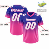 Custom Royal Pink Gradient Fashion Outdoor Authentic Football Jersey