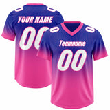 Custom Royal Pink Gradient Fashion Outdoor Authentic Football Jersey