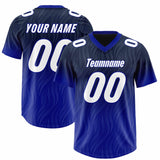 Custom Navy Royal Gradient Fashion Outdoor Authentic Football Jersey