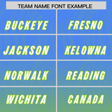 Custom Powder Blue Neon Green Gradient Fashion Outdoor Authentic Football Jersey