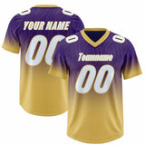 Custom Purple Old Gold Gradient Fashion Outdoor Authentic Football Jersey