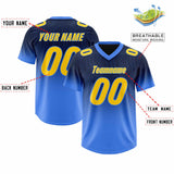 Custom Navy Powder Blue Gradient Fashion Outdoor Authentic Football Jersey