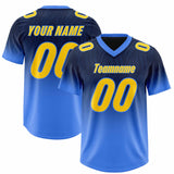 Custom Navy Powder Blue Gradient Fashion Outdoor Authentic Football Jersey
