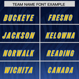 Custom Navy Powder Blue Gradient Fashion Outdoor Authentic Football Jersey