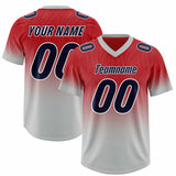 Custom Red Gray Gradient Fashion Outdoor Authentic Football Jersey