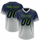 Custom Navy Gray Gradient Fashion Outdoor Authentic Football Jersey