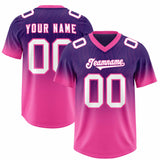 Custom Purple Pink Gradient Fashion Outdoor Authentic Football Jersey