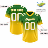 Custom Kelly Green Gold Gradient Fashion Outdoor Authentic Football Jersey