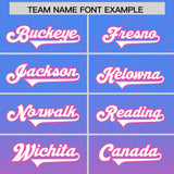 Custom Powder Blue Pink Gradient Fashion Outdoor Authentic Football Jersey