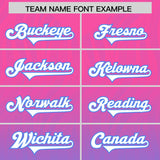 Custom Pink Powder Blue Gradient Fashion Outdoor Authentic Football Jersey