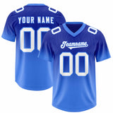 Custom Royal Powder Blue Gradient Fashion Outdoor Authentic Football Jersey