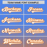 Custom Powder Blue Orange Gradient Fashion Outdoor Authentic Football Jersey