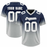Custom Navy Gray Gradient Fashion Outdoor Authentic Football Jersey