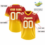 Custom Red Gold Gradient Fashion Outdoor Authentic Football Jersey