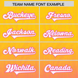 Custom Gold Pink Gradient Fashion Outdoor Authentic Football Jersey