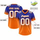 Custom Royal Orange Gradient Fashion Outdoor Authentic Football Jersey