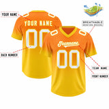 Custom Orange Gold Gradient Fashion Outdoor Authentic Football Jersey