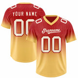 Custom Red Khaki Gradient Fashion Outdoor Authentic Football Jersey