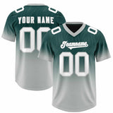 Custom Midnight Green Gray Gradient Fashion Outdoor Authentic Football Jersey