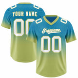 Custom Panther Blue Champagne Gradient Fashion Outdoor Authentic Football Jersey