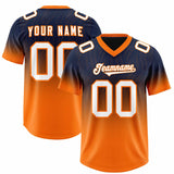 Custom Navy Orange Gradient Fashion Outdoor Authentic Football Jersey
