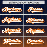 Custom Navy Orange Gradient Fashion Outdoor Authentic Football Jersey