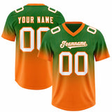 Custom Kelly Green Orange Gradient Fashion Outdoor Authentic Football Jersey
