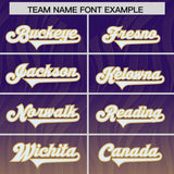 Custom Purple Old Gold Gradient Fashion Outdoor Authentic Football Jersey