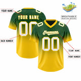 Custom Green Gold Gradient Fashion Outdoor Authentic Football Jersey