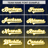 Custom Navy Gold Gradient Fashion Outdoor Authentic Football Jersey