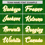 Custom Kelly Green Gold Gradient Fashion Outdoor Authentic Football Jersey