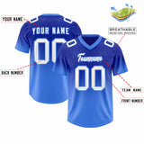 Custom Royal Powder Blue Gradient Fashion Outdoor Authentic Football Jersey