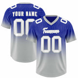 Custom Royal Gray Gradient Fashion Outdoor Authentic Football Jersey