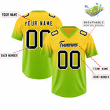 Custom Gold Neon Green Gradient Fashion Outdoor Authentic Football Jersey