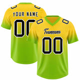 Custom Gold Neon Green Gradient Fashion Outdoor Authentic Football Jersey