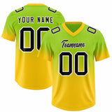 Custom Neon Green Gold Gradient Fashion Outdoor Authentic Football Jersey
