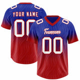 Custom Royal Red Gradient Fashion Outdoor Authentic Football Jersey