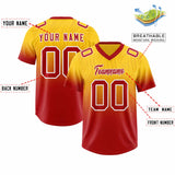 Custom Gold Red Gradient Fashion Outdoor Authentic Football Jersey