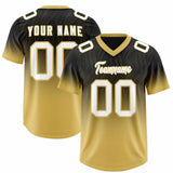 Custom Black Old Gold Gradient Fashion Outdoor Authentic Football Jersey