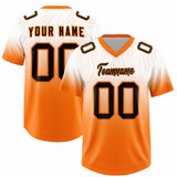 Custom White Orange Gradient Fashion Outdoor Authentic Football Jersey