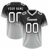 Custom Black Gray Gradient Fashion Outdoor Authentic Football Jersey