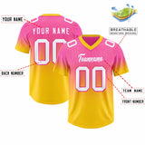 Custom Pink Gold Gradient Fashion Outdoor Authentic Football Jersey