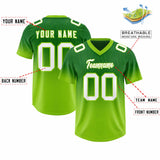 Custom Kelly Green Neon Green Gradient Fashion Outdoor Authentic Football Jersey