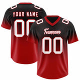Custom Black Red Gradient Fashion Outdoor Authentic Football Jersey