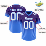 Custom Purple Powder Blue Gradient Fashion Outdoor Authentic Football Jersey
