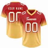 Custom Red Khaki Gradient Fashion Outdoor Authentic Football Jersey